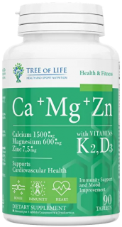 Tree of Life Ca+Mg+Zn+Vitamin K2,D3
