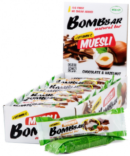 Bombbar Батончик мюсли неглазированный мультизлаковый (30 шт в уп) Упаковка 45&nbsp;г