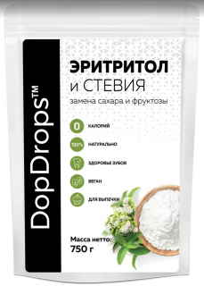 DopDrops Erythritol 1:1 [стевия] 750&nbsp;г