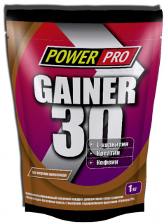 PowerPro Gainer 30 1000 г Шоколад дырочка, заклеен