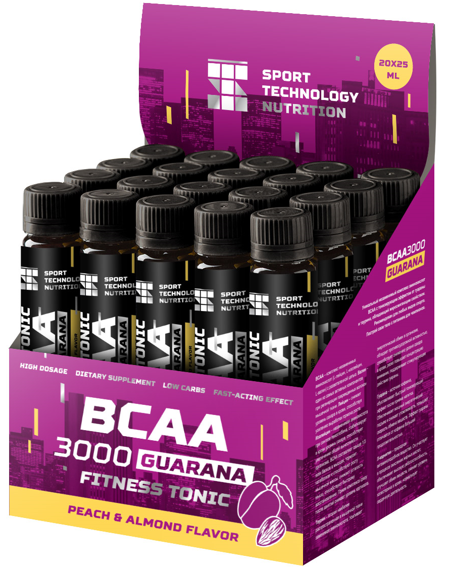 Оптом СТ Ампулы BCAA 3000 (20 амп х 25 мл) персик-миндаль, купить по ...