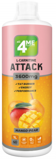 4Me Nutrition L-carnitine + Guarana ATTACK 3600 1000&nbsp;Мл (превью)