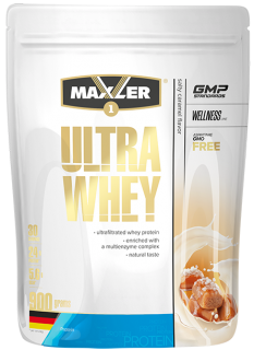 Maxler Ultra Whey (bag) 900 г Salty Caramel дырочка заклеена (превью)