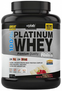 VP Laboratory 100% Platinum Whey 2300 г малина - белый шоколад срок годности до 11.20
