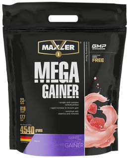 Maxler Mega Gainer 4540 г Strawberry дырочка заклеена