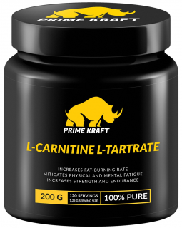 Prime Kraft L-Сarnitine L-Tartrate (спец. пищевой продукт СГР) 200 г pure срок годности до 16.01.21