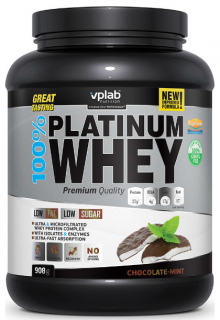 VP Laboratory 100% Platinum Whey 908 г шоколад - мята срок годности до 01.21