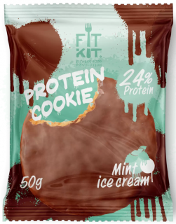 Уценка FITKIT Protein chocolate сookie (24 шт в упакове) 50 г Мятное мороженое до 03.24