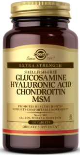 Solgar Glucosamine Hyaluronic Acid Chondroitin MSM (Shellfish-Free)