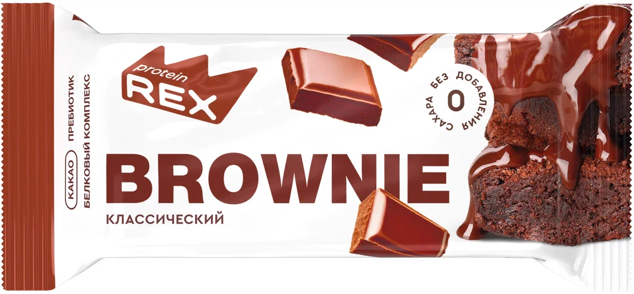 Proteinrex Пирожное протеиновое Brownie (12шт в уп) 50&nbsp;г (превью)