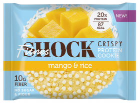 Уценка FitnesSHOCK CRISPY Печенье с хрустящими злаковыми шариками (12 шт в уп) 30 г Манго-рис до 01.24