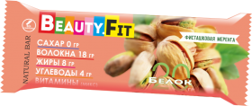 BeautyFit Натуральные низкоуглеводные батончики с протеином (13шт в уп) Штучно 60 г Фисташковая меренга до 08.24