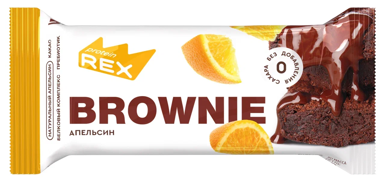 Proteinrex Пирожное протеиновое Brownie (12шт в уп) 50&nbsp;г (превью)