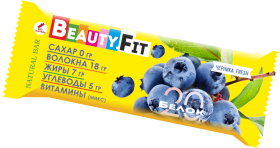 BeautyFit Натуральные низкоуглеводные батончики с протеином (13шт в уп) Штучно 60 г Черника Фреш до 08.24