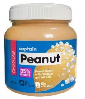 Уценка Bombbar CHIKALAB Арахисовая паста CAPTAIN PEANUT (12 шт в уп) Штучно 250 г Морская соль до 05.24