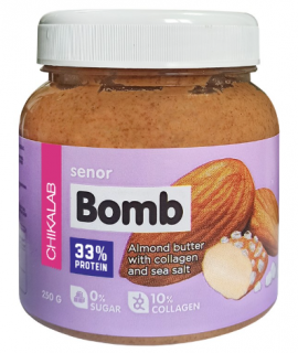Уценка Bombbar CHIKALAB Миндальная паста Senor BOMB (12 шт в уп) Штучно 250 г Морская соль 02.24