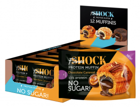 Уценка FitnesSHOCK Маффин с начинкой (12 шт в уп) Упаковка 50 г Шоколадная карамель до 12.23
