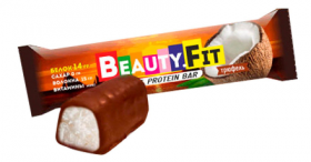 Уценка BeautyFit Низкоуглеводный батончик (15шт в уп) Штучно 60 г Трюфель в глазури до 03.24