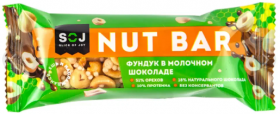 Уценка SOJ Ореховый батончик "NUT BAR" (16 шт в уп) 40 г с ирисо-сливочным вкусом с фундуком до 02.24