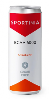 Sportinia ВСАА 6000 газированный Без сахара (12ж/б в уп) Упаковка 330&nbsp;Мл (превью)
