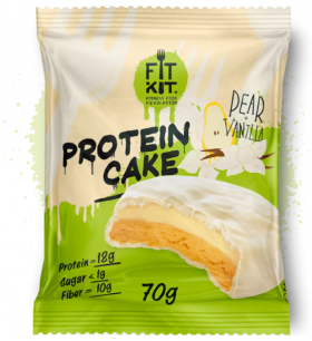 Уценка FITKIT Protein WHITE cake с начинкой (24 шт в уп) 70 г Груша-ваниль до 26.10.23