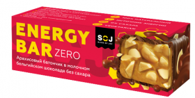 Уценка SOJ Батончик Energy Bar ZERO (35шт в уп) 45 г Арахисовый в молочном шоколаде без сахара до 02.24