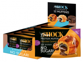 Уценка FitnesSHOCK Маффин с начинкой (12 шт в уп) Упаковка 50 г Шоколадная карамель до 02.24