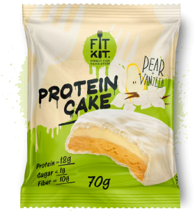 Уценка FITKIT Protein WHITE cake с начинкой (24 шт в уп) 70 г Груша-ваниль до 03.24