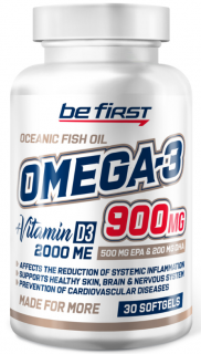 Be First Omega-3 900 mg + Vitamin D3 2000 IU