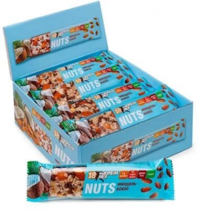 Proteinrex Батончик ореховый протеиновый 18% Nuts (12 шт в уп) 40 г Миндаль-кокос до 08.24