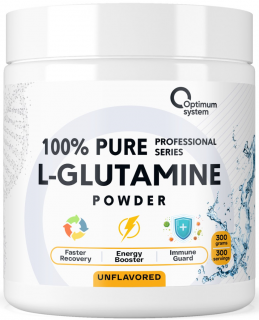 Уценка Optimum System 100% Pure Glutamine Powder 300 грамм (Без вкуса) до 05,24 (превью)