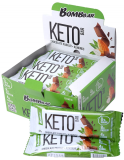 Уценка Bombbar CHIKALAB Батончик Кето (24 шт в уп) Упаковка 40 г шоколадный парфе и миндаль до 04.07.24