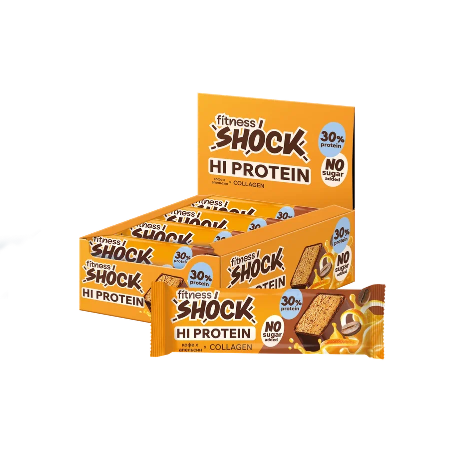 FitnesSHOCK Батончик глазированный (12шт в уп) 40&nbsp;г (превью)