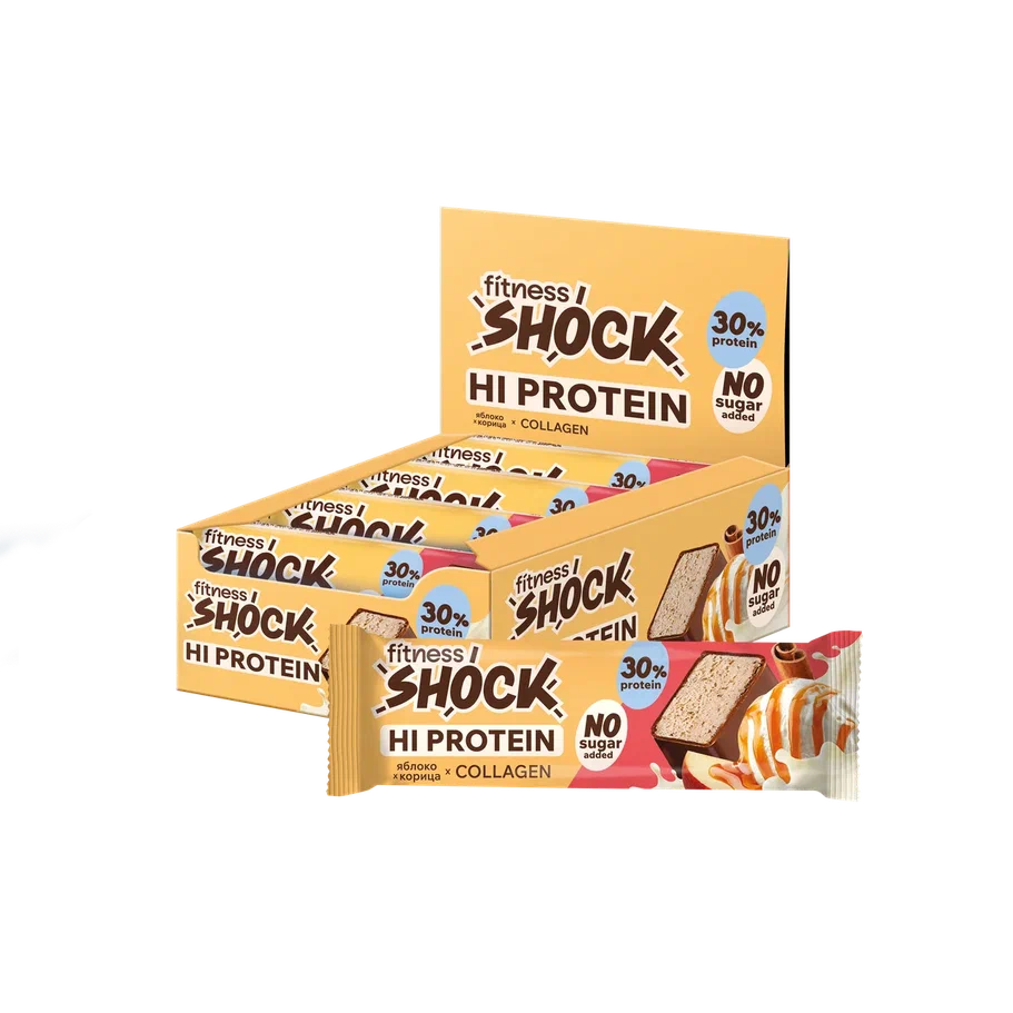 FitnesSHOCK Батончик глазированный (12шт в уп) 40&nbsp;г (превью)