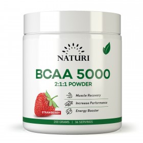 NATURI BCAA Powder 200 gr (Клубника) до 05,09,24