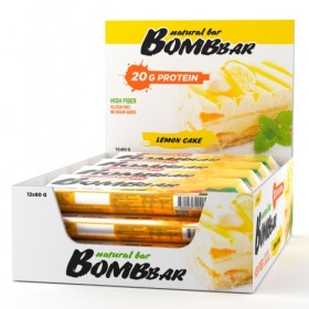 Bombbar Протеиновый батончик неглазированный (20 шт в уп) Упаковка 60 г лимонный торт без НДС
