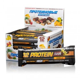 Ironman Батончик "32 Protein" (12 шт в уп) 50 г (ваниль / тёмная глазурь без НДС