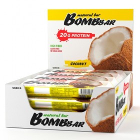 Bombbar Протеиновый батончик неглазированный (20 шт в уп) Упаковка 60 г кокос без НДС