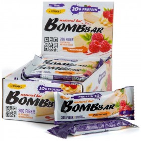 Bombbar Протеиновый батончик неглазированный (20 шт в уп) Упаковка 60 г малиновый чизкейк без НДС