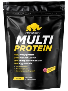 Prime Kraft MULTI PROTEIN дойпак 900 г Клубника-банан без НДС