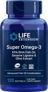 Life Extension Omega3 + EPA/DHA Fish Oil w/ Krill & Asta, 120 softgel
