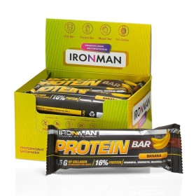Ironman Батончик "Protein Bar" (24 шт в уп) 50 г Банан / тёмная глазурь без НДС до 26.03.2025 (превью)