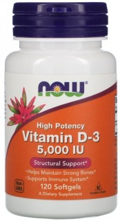 Now Vitamin D3-5000 IU 120 softgels слипшиеся капсулы