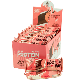 FITKIT без НДС Protein BAR (20шт в уп) Упаковка 60 г Клубничный трайфл (strawberry triffle) до 28.08.24 (превью)