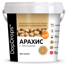 DopDrops Арахисовая паста 1000 г Кранч без добавок / 2025-06-17 без НДС