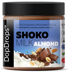 DopDrops Паста ореховая натуральная 500 г “Shoko Milk Almond” / 2025-07-04 без НДС