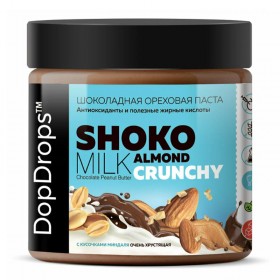 DopDrops Паста ореховая натуральная 500 г "Shoko Milk Peanut Almond Crunchy" без НДС