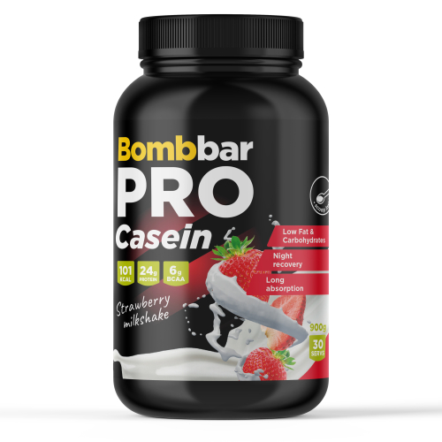 Bombbar Casein PRO 900 г Клубничный милкшейк без НДС до 10.09.2025 (превью)