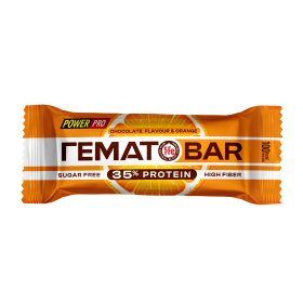 PowerPro Батончик неглазированный "ГЕМАТОБАР" (28шт в уп) 35 г со вкусом шоколада и кусочками апельсина без НДС до 04.09.2025 (превью)