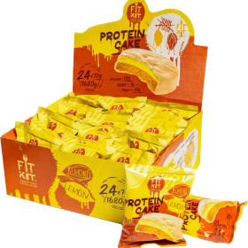FITKIT без НДС Protein WHITE cake с начинкой (24 шт в уп) 70 г Лимон-миндаль до 18.02.2025